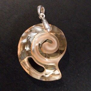Swarovski Golden Shadow Nautilus Shell Sterling Silver Pendant